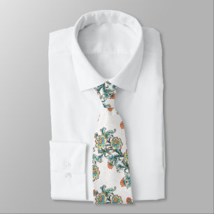 Corbata Boda elegante floral barroca dorada