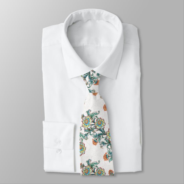 Corbata Boda elegante floral barroca dorada (Atado)