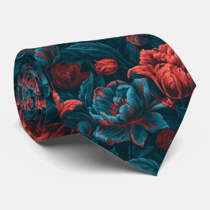 Corbata Boda en el viñedo de novio con estampado de tulipá