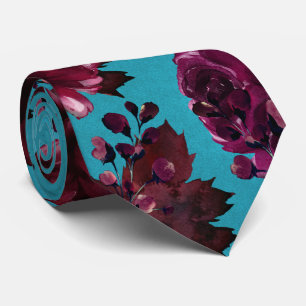 Corbata Boda en tono de joya Aqua Teal Merlot