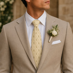 Corbata Boda floral beige elegante
