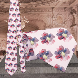 Corbata Boda Floral de acuarela de Rubor y Marina