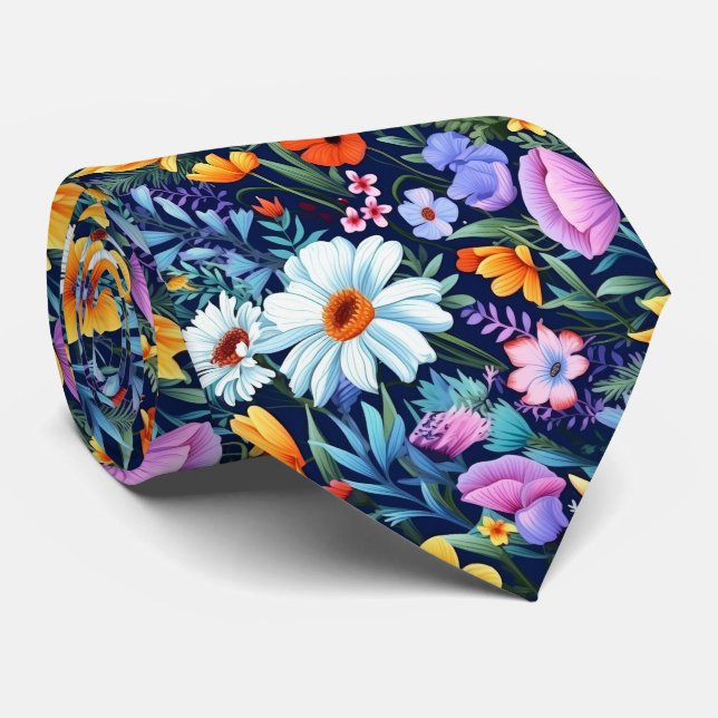 Corbata Boda floral de la Marina (Enrollado)
