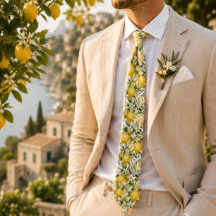 Corbata Boda Floral de Limón Amalfi