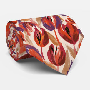Corbata Boda junto al lago con estampado de tulipanes para