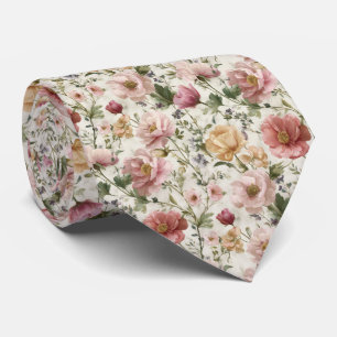 Corbata Boda Personalizada Floral Suave de Pradera con Ton