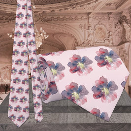 Corbata Boda pintado de color rosa y azul marino