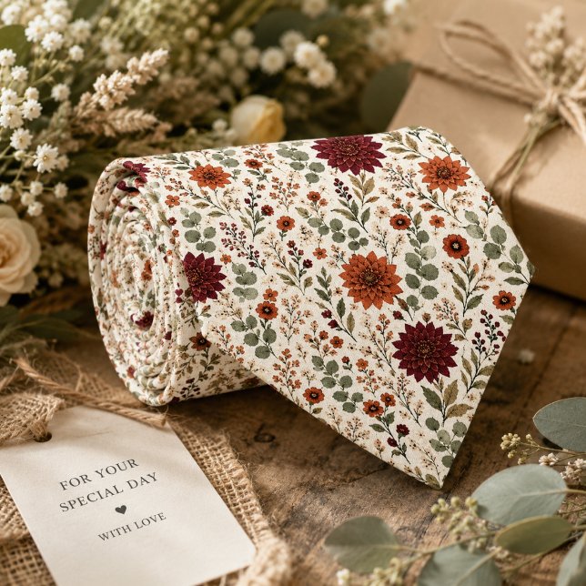 Corbata Boda Rústica de Borgoña Dahlia y Terracota (Subido por el creador)