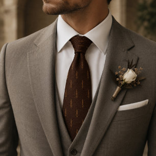 Corbata Boda Rústica de Lujo con Trigo Dorado