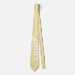 Corbata Boda Simple Elegante Amarillo Mantequilla Helecho