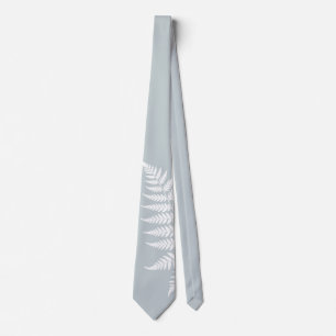 Corbata Boda Simple y Elegante con Helecho Blanco Azul Hie