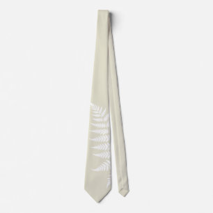 Corbata Boda Simple y Elegante con Helecho Blanco Verde Cl