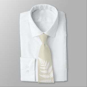 Corbata Boda Simple y Elegante con Helecho Verde Claro y B