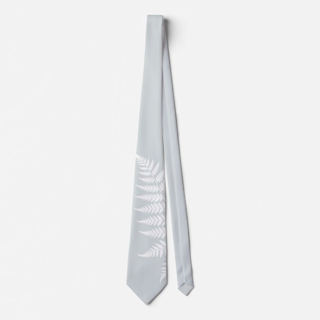 Corbata Boda Simplemente Elegante de Helecho Blanco Azul P (Anverso)