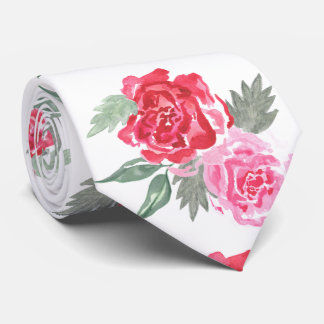 Corbata Boda unisex de hoja rosa roja verde