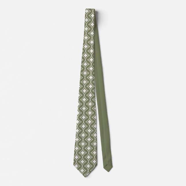 Corbata Boda Verde Groovy de Retro 70 (Anverso)