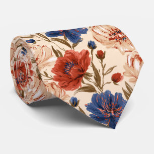 Corbata Bodas de novia con estampado de peonías silvestres