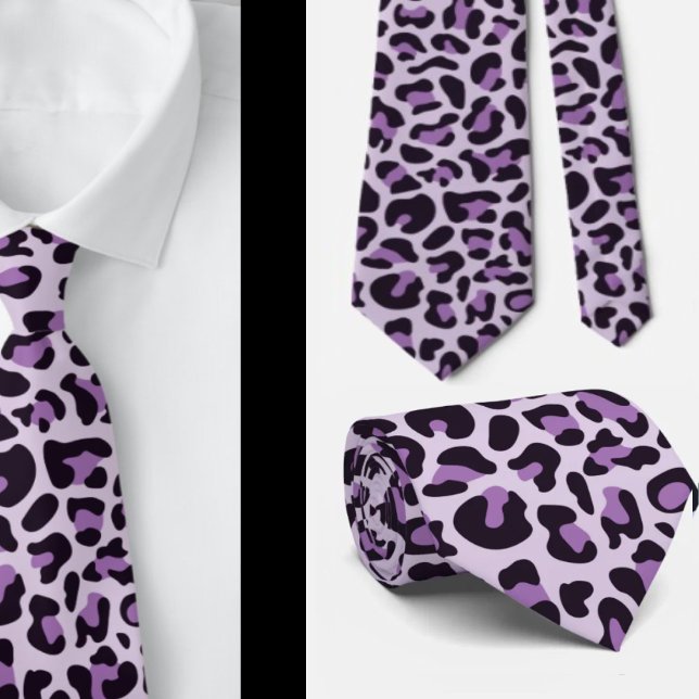 Corbata Bodas de Rock Punk con Estampado de Leopardo Púrpu (Subido por el creador)