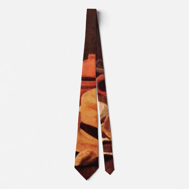 Corbata Bodegón con sombrero de paja amarillo de Vincent v (Anverso)
