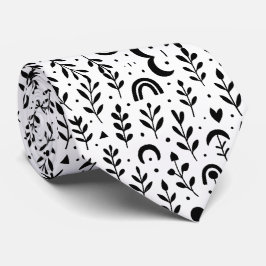 Corbata Boho Blanco y negro