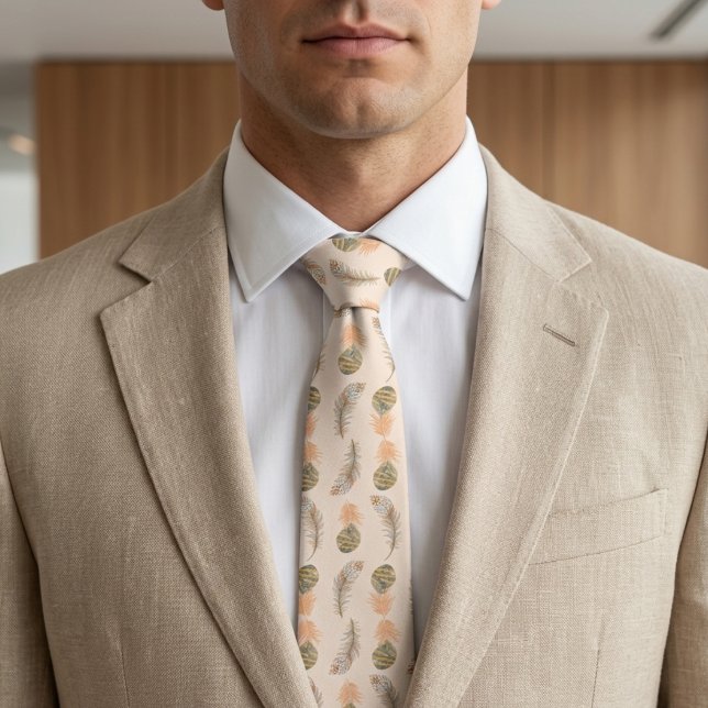 Corbata Boho bohemian inspirado floral pluma  (Subido por el creador)