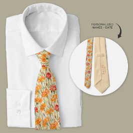 Corbata Boho Carnation Boda Neck Tie