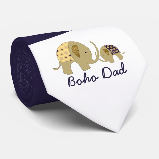 Corbata Boho Dad, Elefante Dorado (Enrollado)