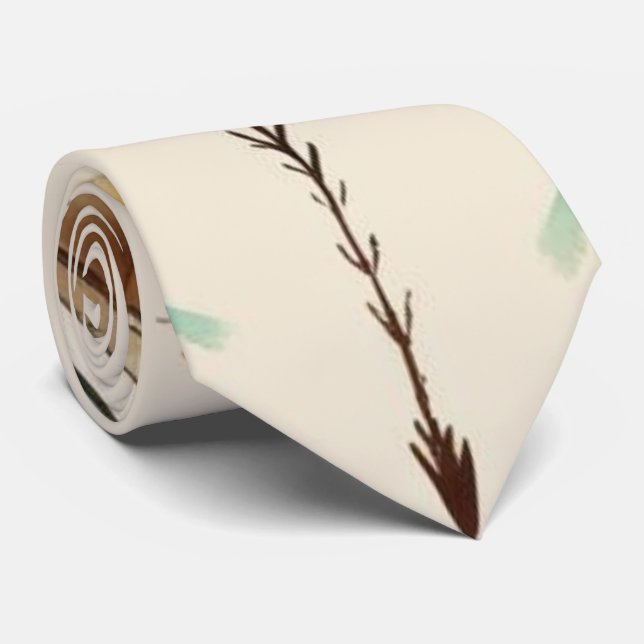 Corbata Boho Flechas Verde azuladas de cuello marrón (Enrollado)