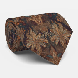 Corbata Boho Floral Brown Purple Bohemian Style Necs Tie