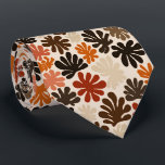 Corbata Boho Matisse Flower Pattern<br><div class="desc">A seamless pattern featuring abstract,  organic coral and leaf-like shapes in varying sizes. The design uses a warm,  autumnal palette of terracotta,  deep chocolate brown,  burnt orange,  and cream. The silhouettes have a soft,  hand-cut paper texture that gives the pattern a mid-century modern feel.</div>