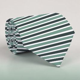 Corbata Boho Neutral Greens Colored Stripes Necktie