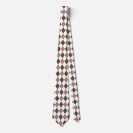 Corbata Boho Terracotta Naval y Argyle Blanco