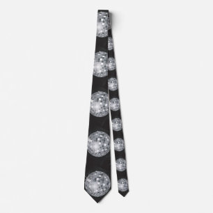 Corbata bola de disco plateado