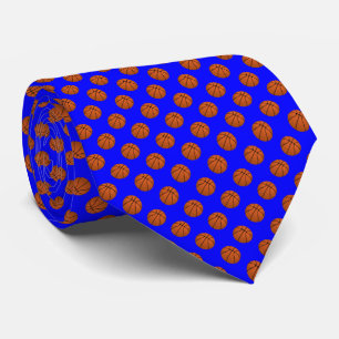 Corbata Bolas de baloncesto marrón en azul