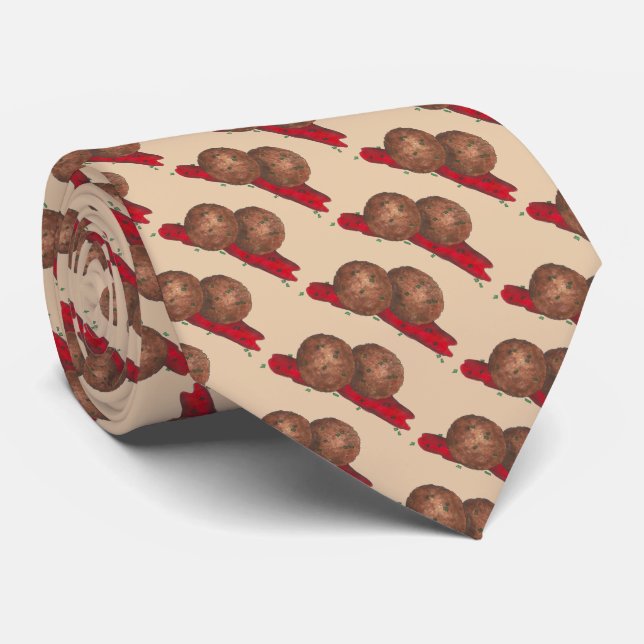 Corbata Bolas de carne de comida italiana Marinara Tie (Enrollado)