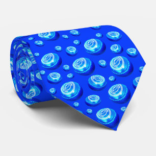 Corbata Bolas de césped pintadas con aceite azul,