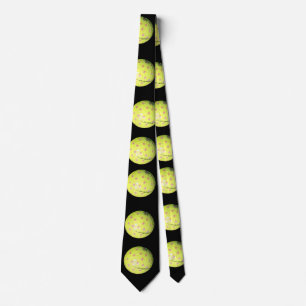 Corbata Bolas De Golf Amarillas En Negro,
