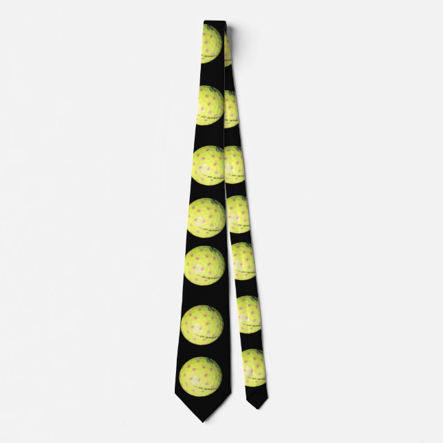 Corbata Bolas De Golf Amarillas En Negro, (Anverso)