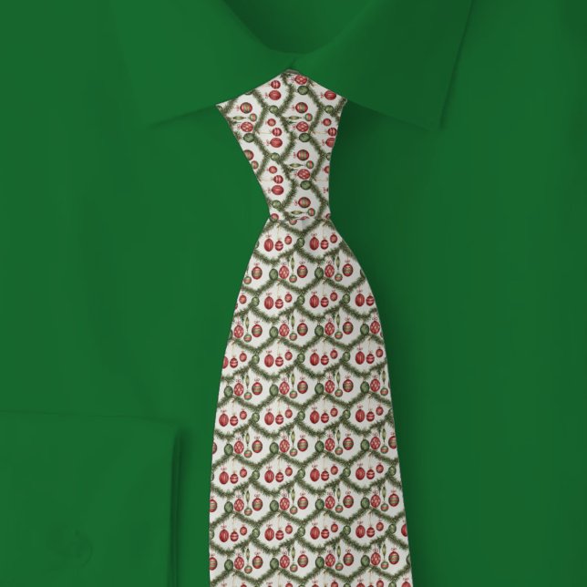 Corbata Bolas y ramas de Navidad (Subido por el creador)