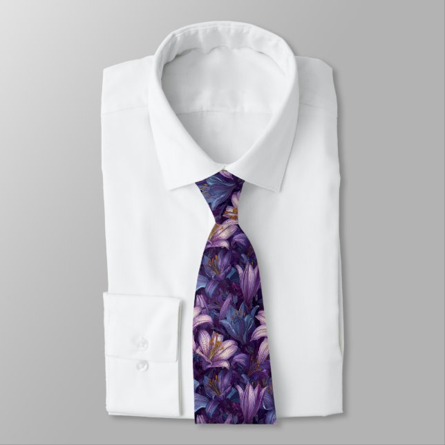 Corbata Bold Birthday Gifts For Him Lilies Floral (Atado)