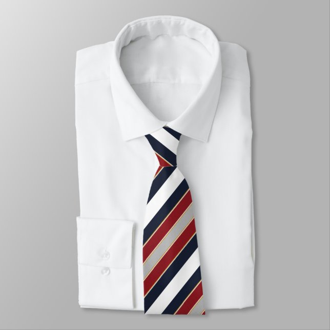 Corbata  Bold Classic Navy Red White Candy Stripe (Atado)