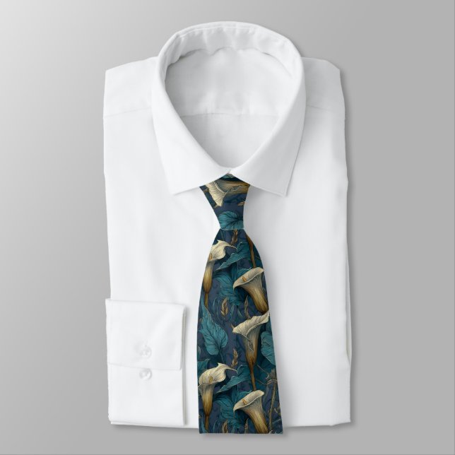 Corbata Bold Groomsmen Calla Lilies Floral (Atado)