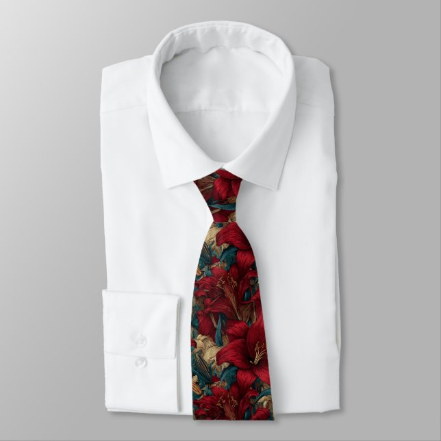 Corbata Bold Groomsmen Lilies Floral (Atado)