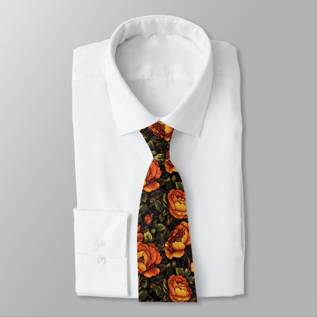 Corbata Bold Mens Fashion Rose Flower (Atado)