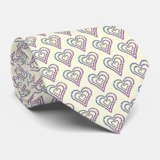 Corbata Bold Rainbow Abstract Heart Pattern