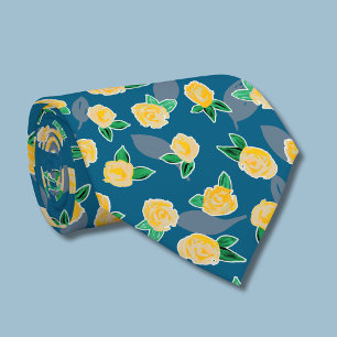 Corbata Bolsa Totem Floral de Rosa Amarilla Botánica