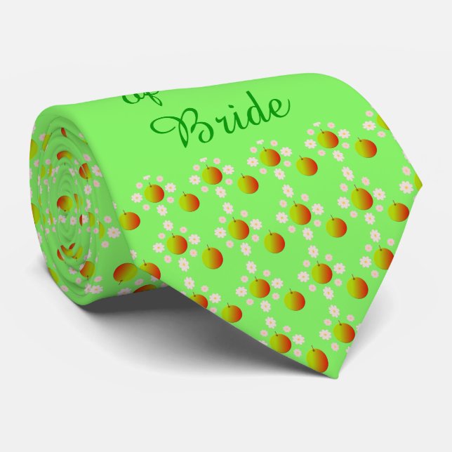Corbata Bonito Boda Primavera Flor de Apple y manzanas (Enrollado)