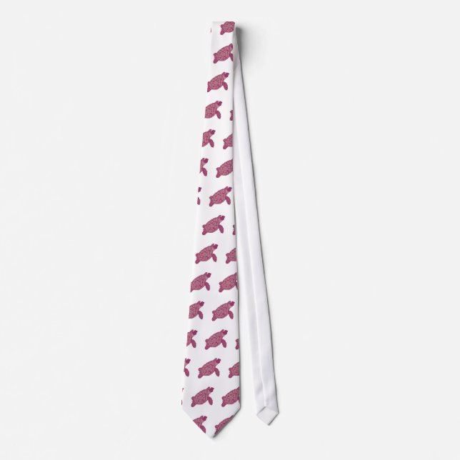 Corbata Bonito en lazo rosado de la tortuga de mar (Anverso)