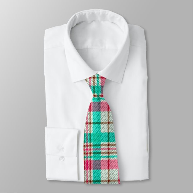 Corbata Bonito Pastel Plaid Tie (Atado)