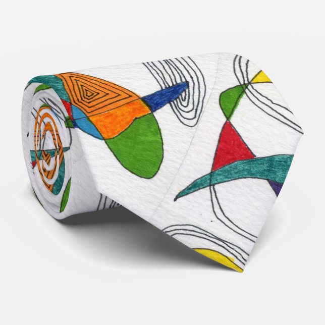 Corbata "Boomerangs" Resumen de diseño (Enrollado)
